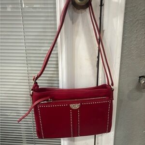 Brighton Red Crossbody Bag with Stud Accents
